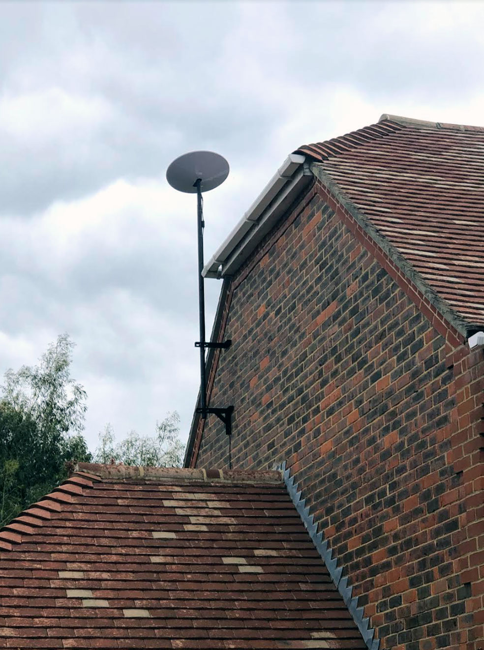 Professional satellite installation in Bagshot, Surrey using our own manufactured parts.