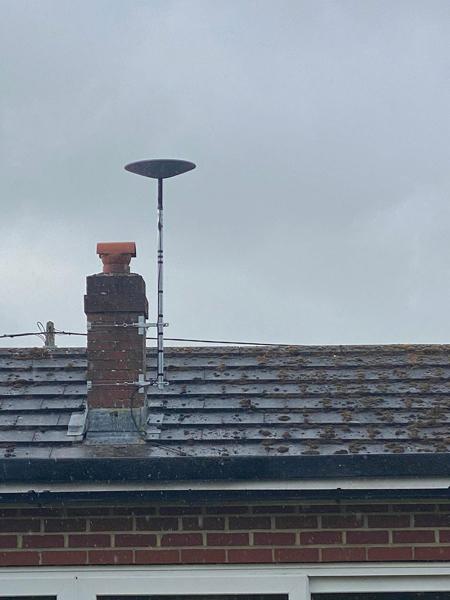Professional satellite installation using our own manufactured parts. Sheffield, UK
